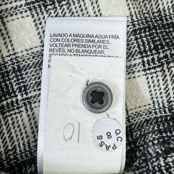 Lucky Brand Women's Medium Black White Plaid Flannel Button Down Cotton Shirt - Picture 7 of 8